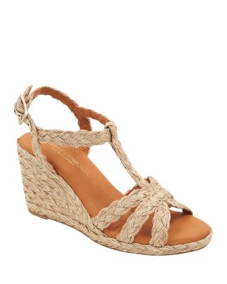 Andre Assous - Women's Madina Strappy Raffia Woven Espadrille Wedge Sandals