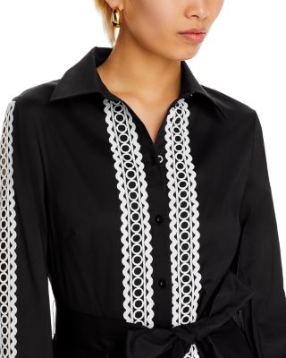 Handkerchief Hem Eyelet Trim Dress