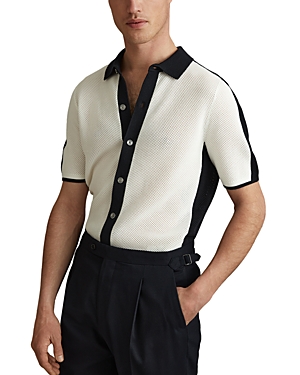 Misto Cotton Blend Textured Color Blocked Regular Fit Button Down Shirt