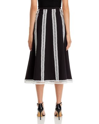 Eyelet Trim A Line Skirt