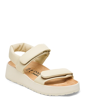 Shop Birkenstock Women's Theda Strappy Slingback Platform Sandals In Beige