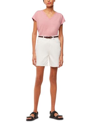 Willa V Neck Cap Sleeve Cotton Tee