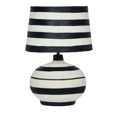 Positano Striped Papier Mache Table Lamp