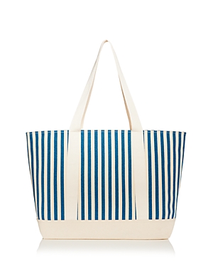 Shop Aqua Canvas Tote Bag - 100% Exclusive In Blue/white