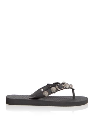 Balenciaga Women's Cagole Stud Flip Flop Sandals
