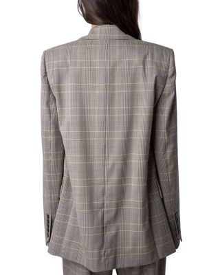 Vaena Plaid Oversized Blazer