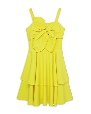 Shop Habitual Girls' 3d Flower Tiered Dress - Big Kid In Yellow