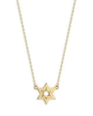 Bloomingdale's Fine Collection Star of David Pendant Necklace in 14K Yellow Gold, 16