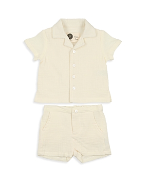 Maniere Boys' Gauze Shirt & Shorts Set - Baby, Little Kid In Cream