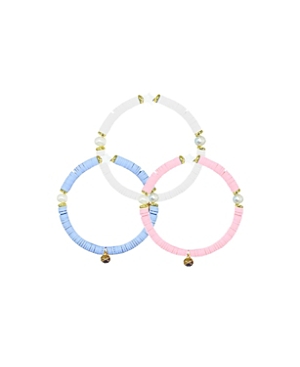 Shop Bits & Bows Girls' Coastal G Bracelet Set - Big Kid In Blue, White, Pink
