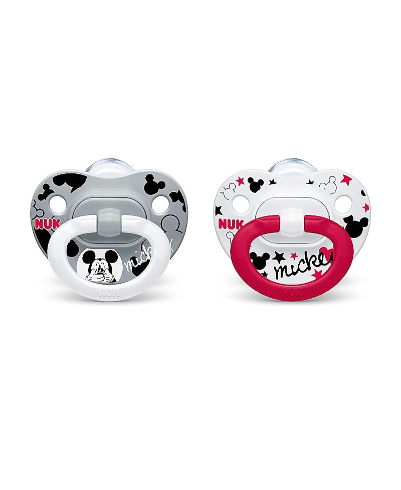 Nuk Unisex Disney Mickey Mouse Orthodontic Pacifiers, 0 to 6 months, 2 Pack - Baby