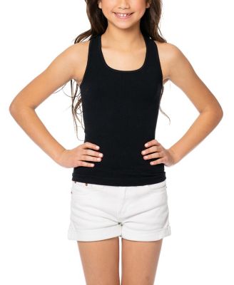 Girls' Ribbed Racer Back Tank Top - Big Kid