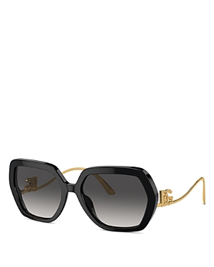 Shop Dolce & Gabbana Geometric Sunglasses, 58mm In Black/gray Gradient