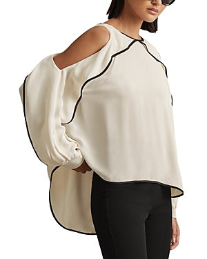 Reiss Daria Cold Shoulder Top In White
