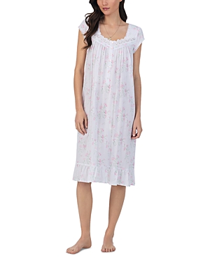 Shop Eileen West Waltz Floral Print Cap Sleeve Nightgown In Pink