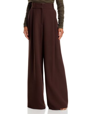Sergio Hudson Wide Leg Pleated Waist Pants