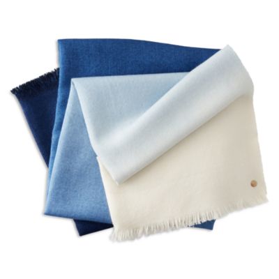 Ombré Ink Blue Baby Alpaca Throw Blanket