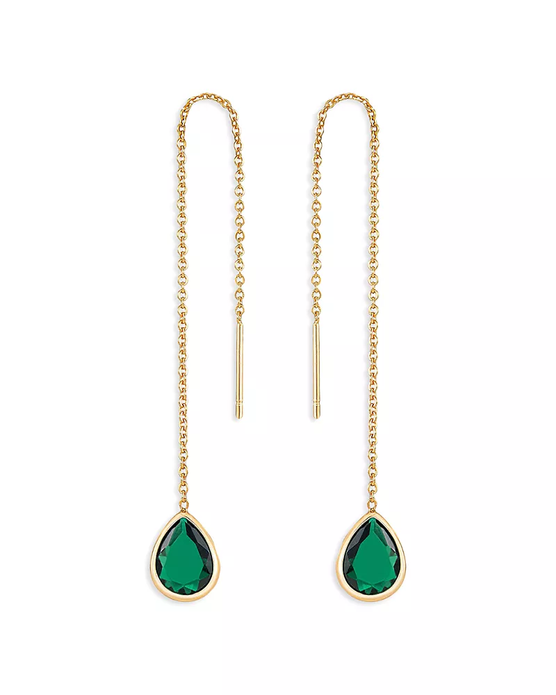 Ettika Barely There Chain & Color Cubic Zirconia Threader Earrings