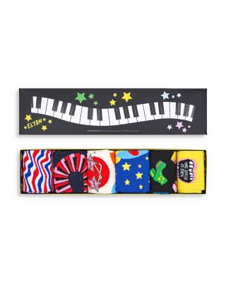 Happy Socks X Elton John Crew Socks Gift Set, Pack of 6