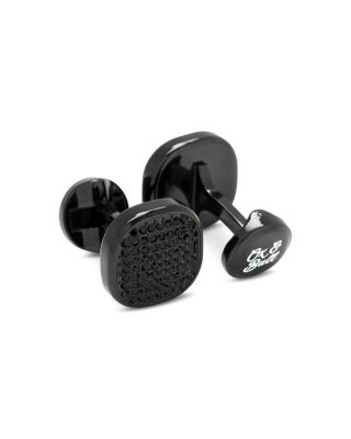 Black Pav&eacute; Crystal Stud & Cufflink Set