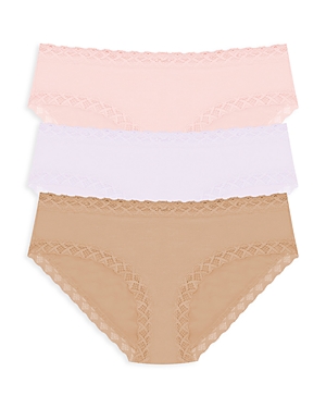 Shop Natori Bliss Girl Briefs, Set Of 3 In Ivory Pack
