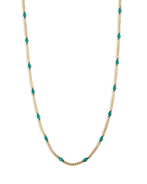 Shop Argento Vivo Green Bead Collar Necklace, 16-18 In Green/gold