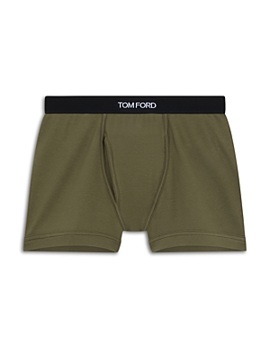 Shop Tom Ford Cotton Blend Boxer Briefs In Green