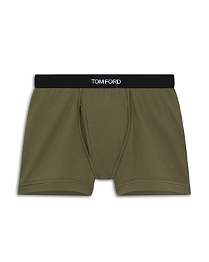 Tom Ford Logo-trim Boxer Briefs In Green