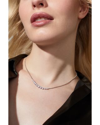 Perfect Tennis Graduated Cubic Zirconia Statement Necklace, 15"-18"