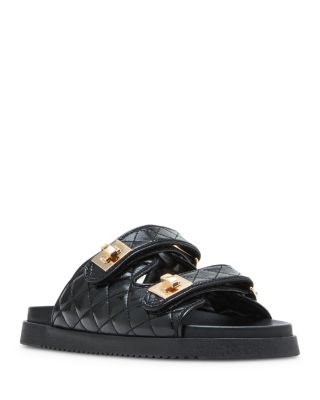 STEVE MADDEN - Women's Schmona Double Turn Lock Slide Sandals