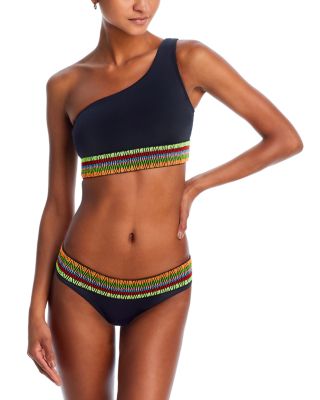 Peixoto - Zoni Asymmetric Contrast Trim Bikini Top & Bottom