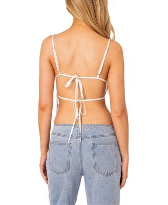 Cara Sheer Lace Open Back Top