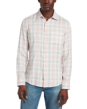 Shop Faherty Weekend Printed Long Sleeve Shirt In Mauve Field Plaid