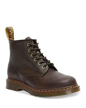 Shop Dr. Martens' Men's 101 Leather Boots In Dark Brown