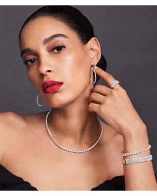 Bloomingdale's Certified Diamond Tennis Necklace in 14K White Gold, 20.0 tcw 