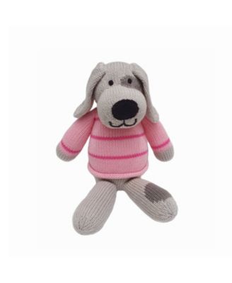 Melange Collection - Knit Cotton Spotted Dog in Pink Sweater - Ages 0+