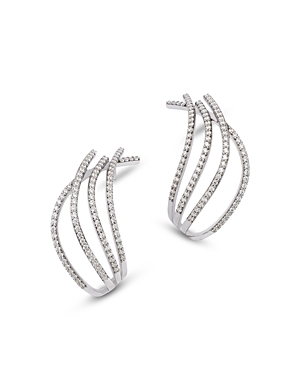 Diamond Multirow Statement Earrings in 14K White Gold, 1.0 ct. t.w. - 100% Exclusive