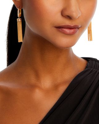 Diamond Tassel Drop Earrings in 14K Yellow Gold, 0.75 tcw 