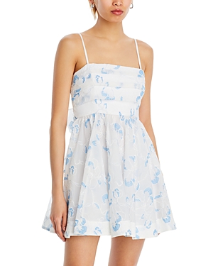 Shop Likely Kia Embroidered Dress In Light Blue