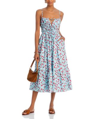 AQUA Cherry Midi Dress Exclusive Bloomingdale's