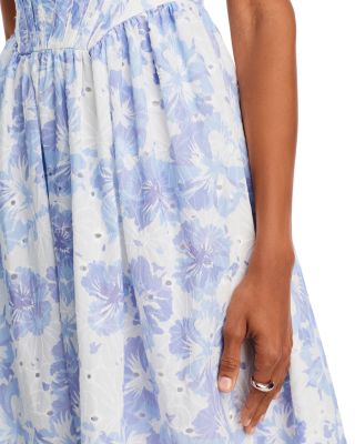 AQUA Eyelet Bustier Midi Dress - Exclusive | Bloomingdale's Women