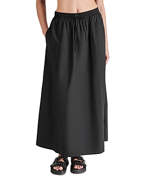 Shop Steve Madden Sunny Drawstring Maxi Skirt In Black