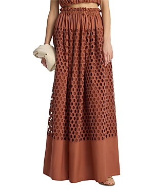 Shop A.l.c Flora Eyelet Maxi Skirt In Sequoia