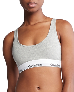 Calvin Klein Women's Icon Cotton Modal Lightly Lined Scoopneck Bralette In Gray Heather