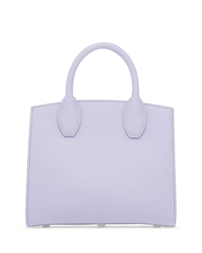 Shop Ferragamo Salvatore  Studio Box Mini Leather Top Handle Bag In New Lavender/silver