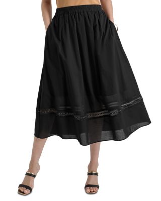 Dkny Voile A Line Skirt In Black