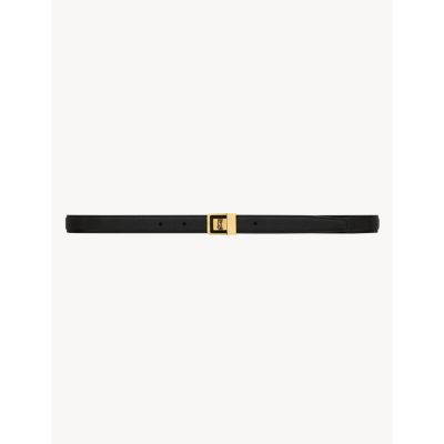 SAINT LAURENT - La 66 Buckle Thin Belt in Grained Lambskin