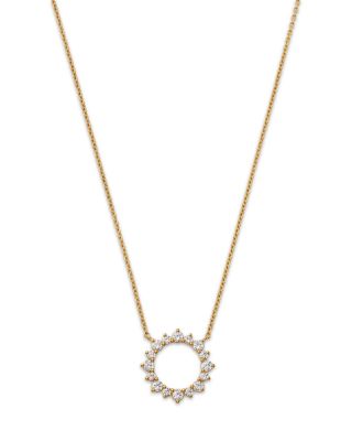 Bloomingdale's Fine Collection Diamond Circle Pendant Necklace in 14K Yellow Gold, 0.60 ct. t. w.