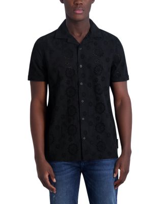 KARL LAGERFELD PARIS - Eyelet Camp Shirt