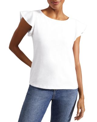 HOBBS LONDON - Nessie Flutter Sleeve Slub Top